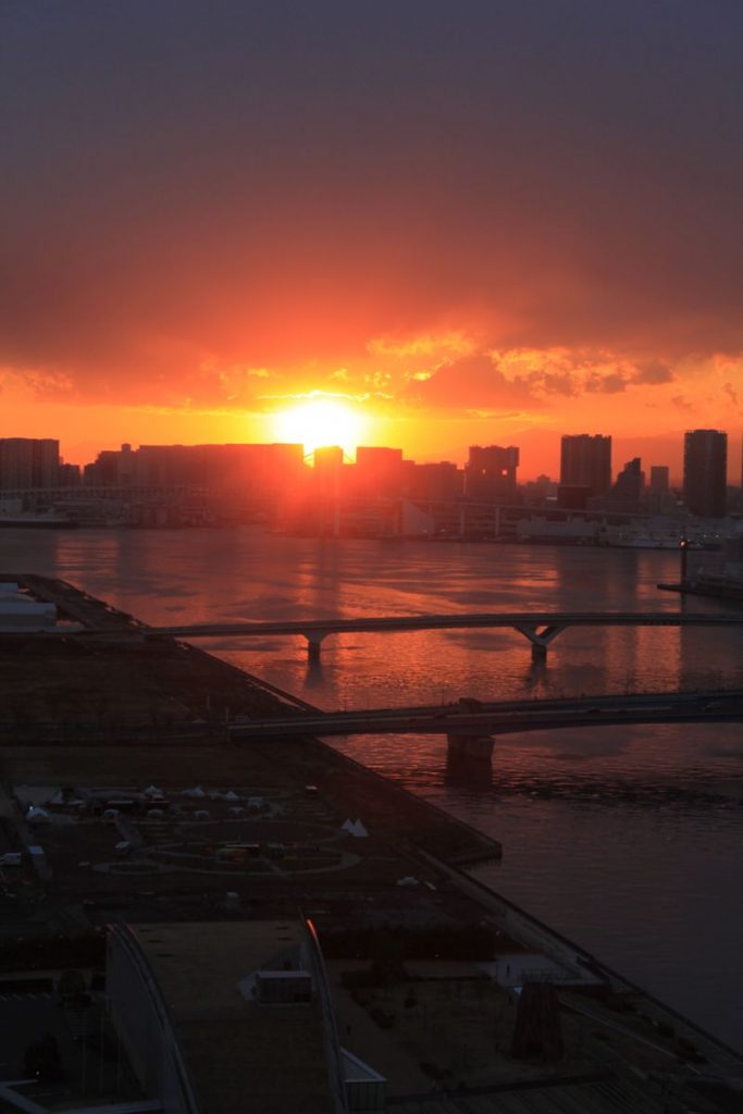大晦日の夕日